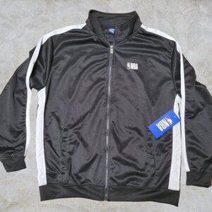 BRAND NEW NBA Men's Track Jacket Size L Full Zip Black & White Remember When